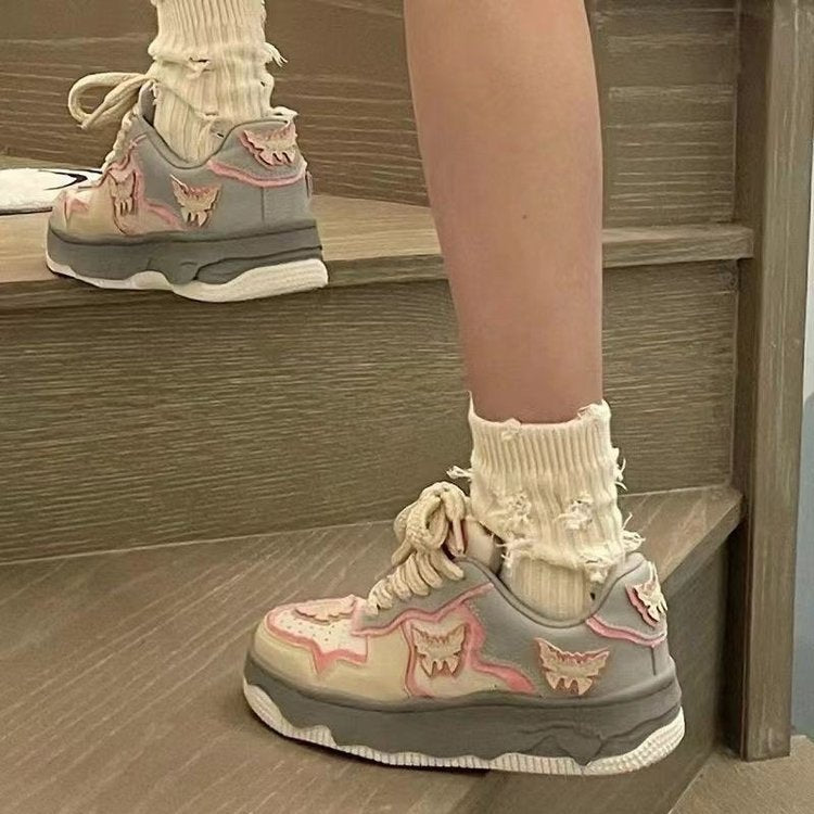Damen Sneaker Tiermotiv Weichbezug Komfort Sohle