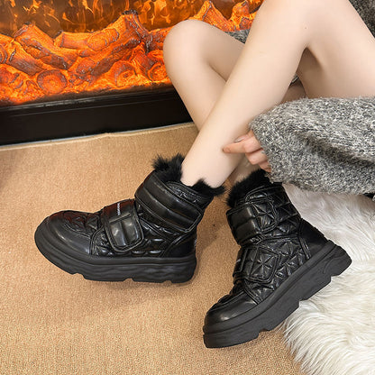 Damen Winterstiefel Isoliert Warm mit Fellbesatz