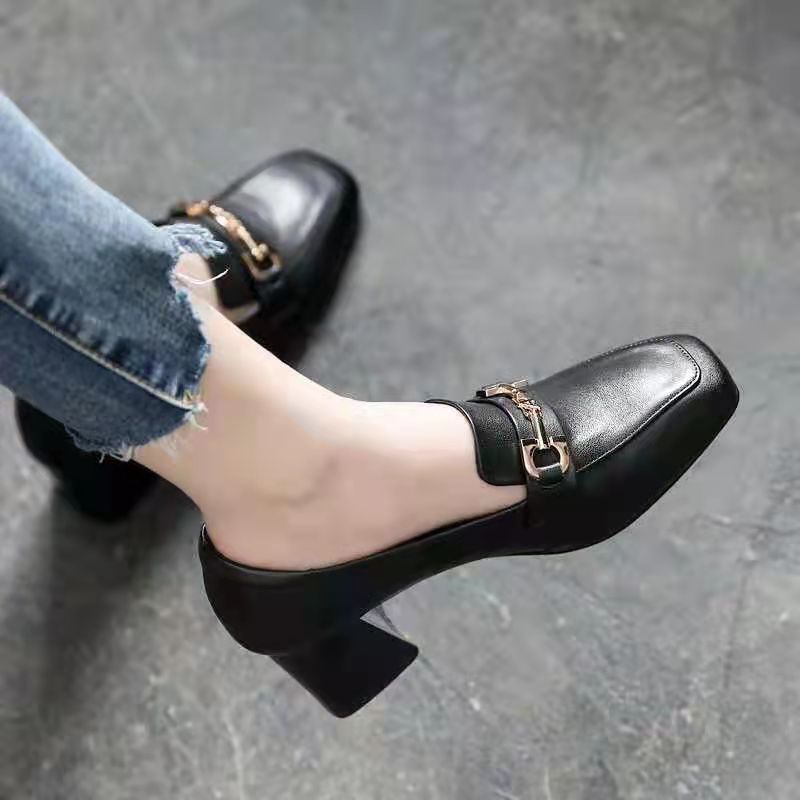 Damen Sling Pumps Quadratverschluss Komfort Blockabsatz Schick