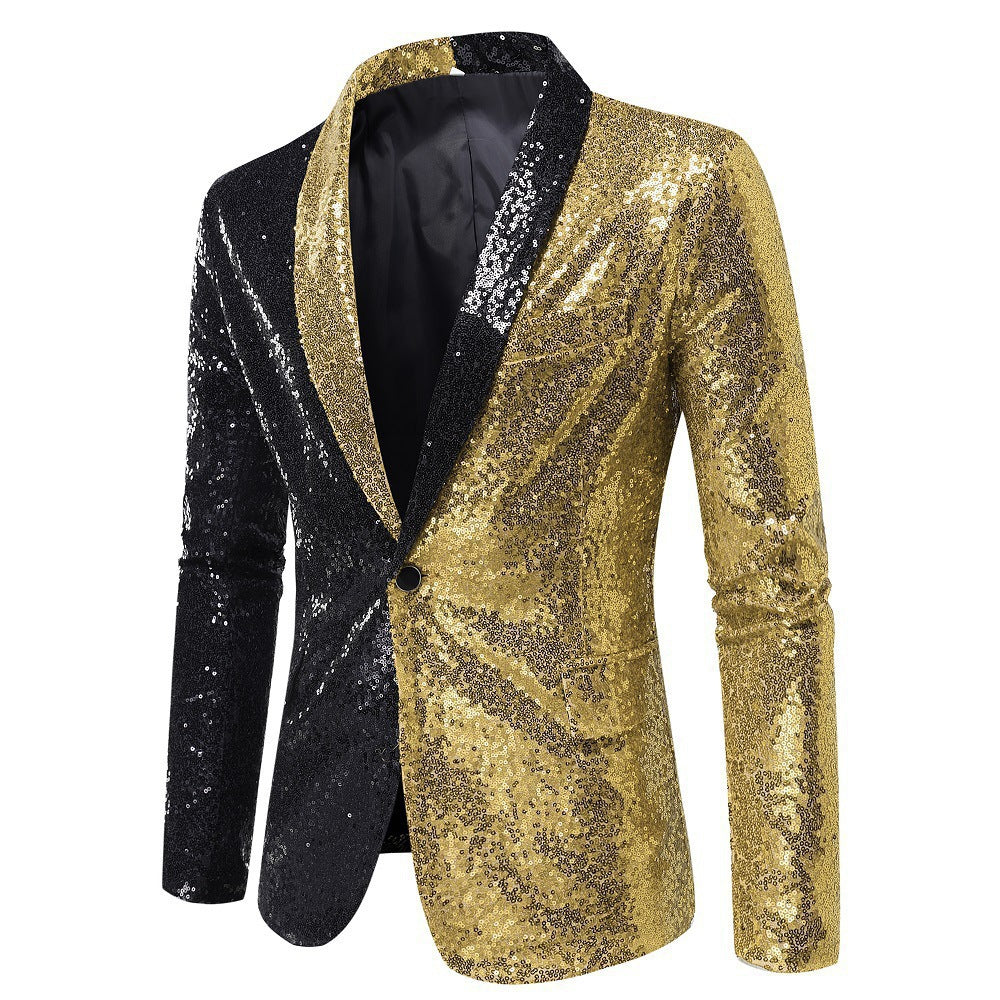 Herren Glitzerjacke Modern Schnitt Funkelnd