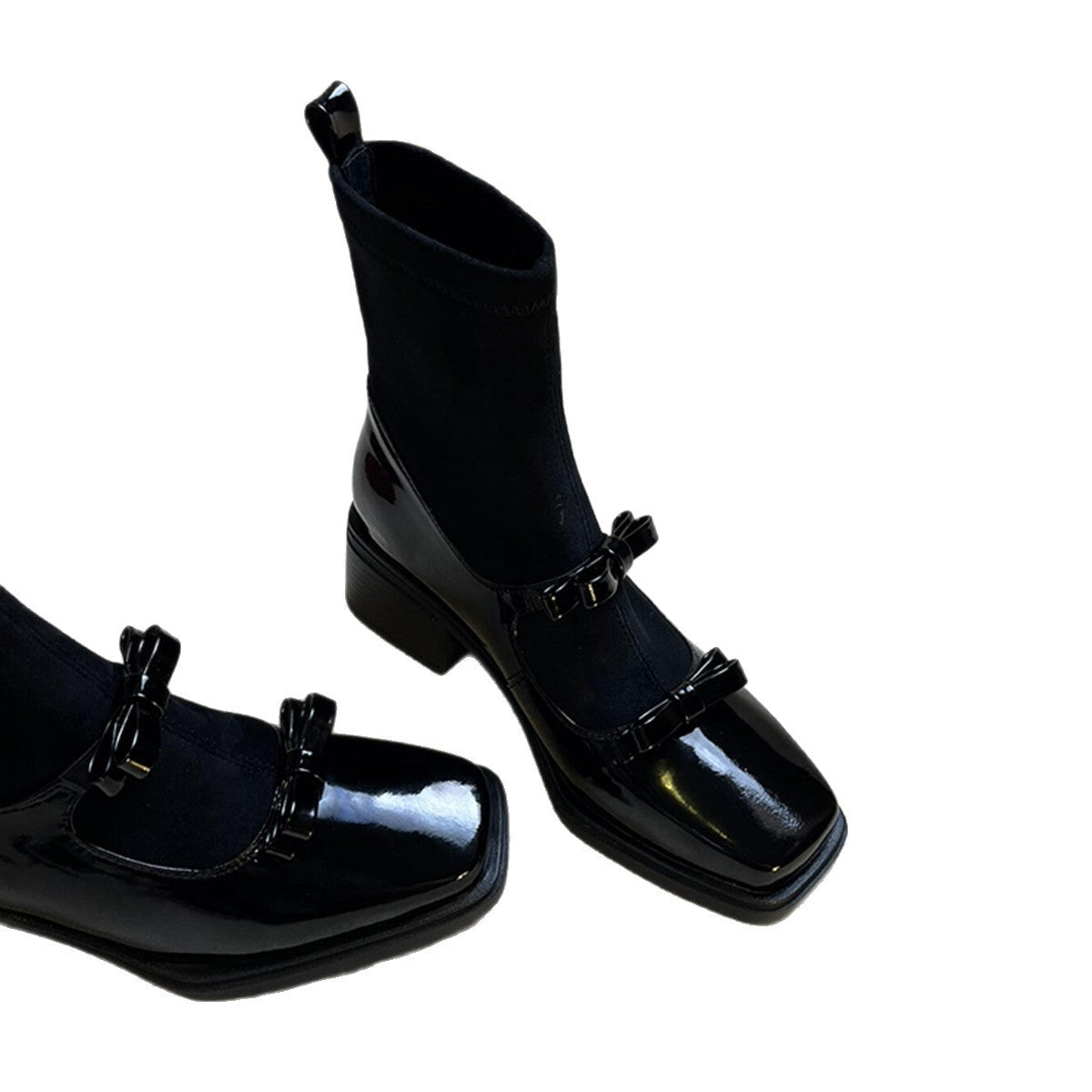 Damen Stiefeletten Elegant mit Cut-Out-Design und Schleifen