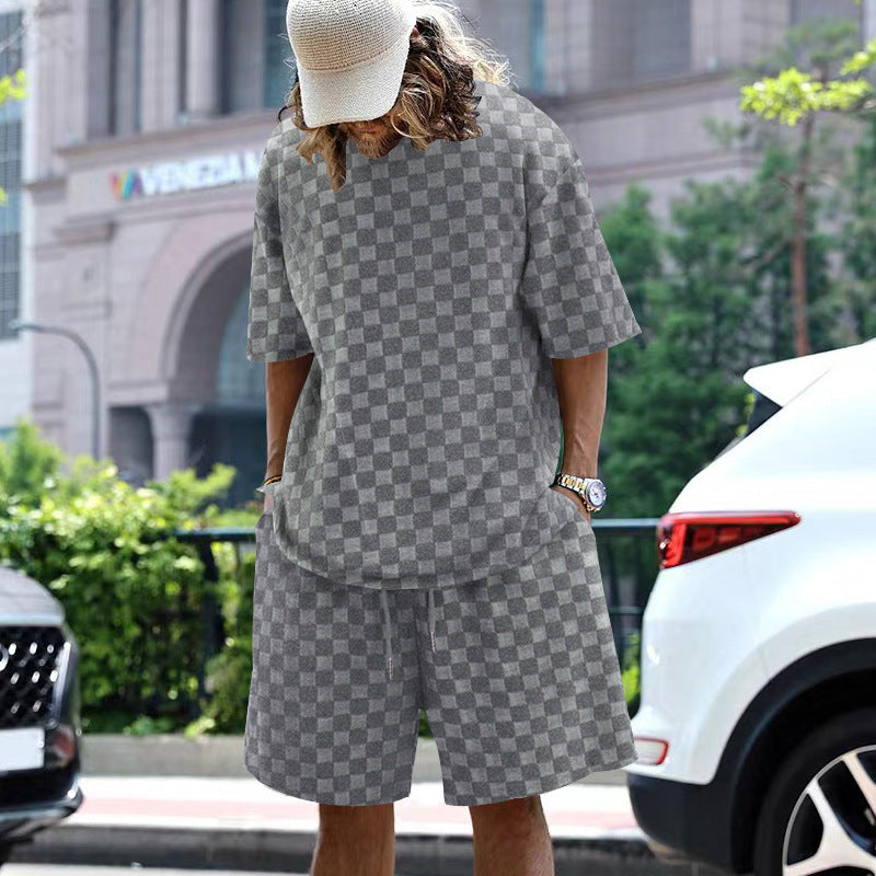 Herren Sportensemble Kariert Modern Streetwear