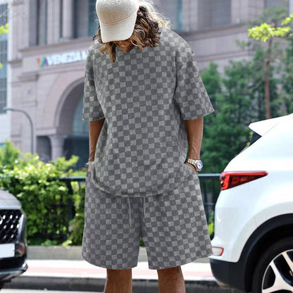Herren Sportensemble Kariert Modern Streetwear