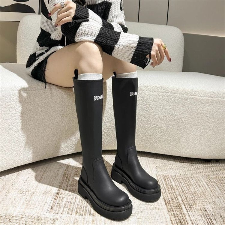 Damenstiefel Hoch Modisch Strapazierfähig Winter