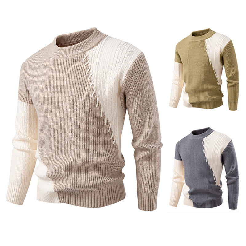 Strickpullover Herren Modern Zopfmuster Trendig - BerlinGlamour