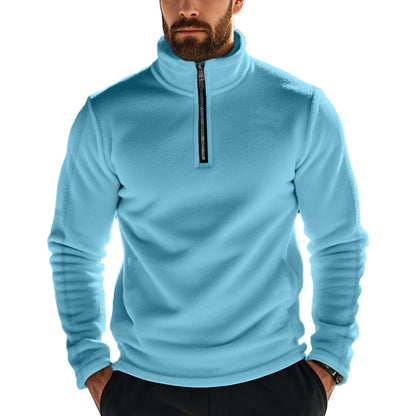 Herren Fleecejacke Kurz Reißverschluss Hochkragen Sportlich