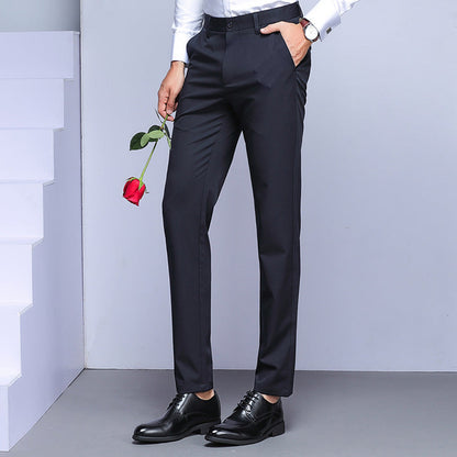 Herren Anzughose Elegante Bequem Slimfit Schwarz