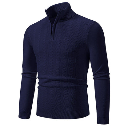 Herren Rollkragenpullover Modern mit Struktur-Muster Elegante Optik