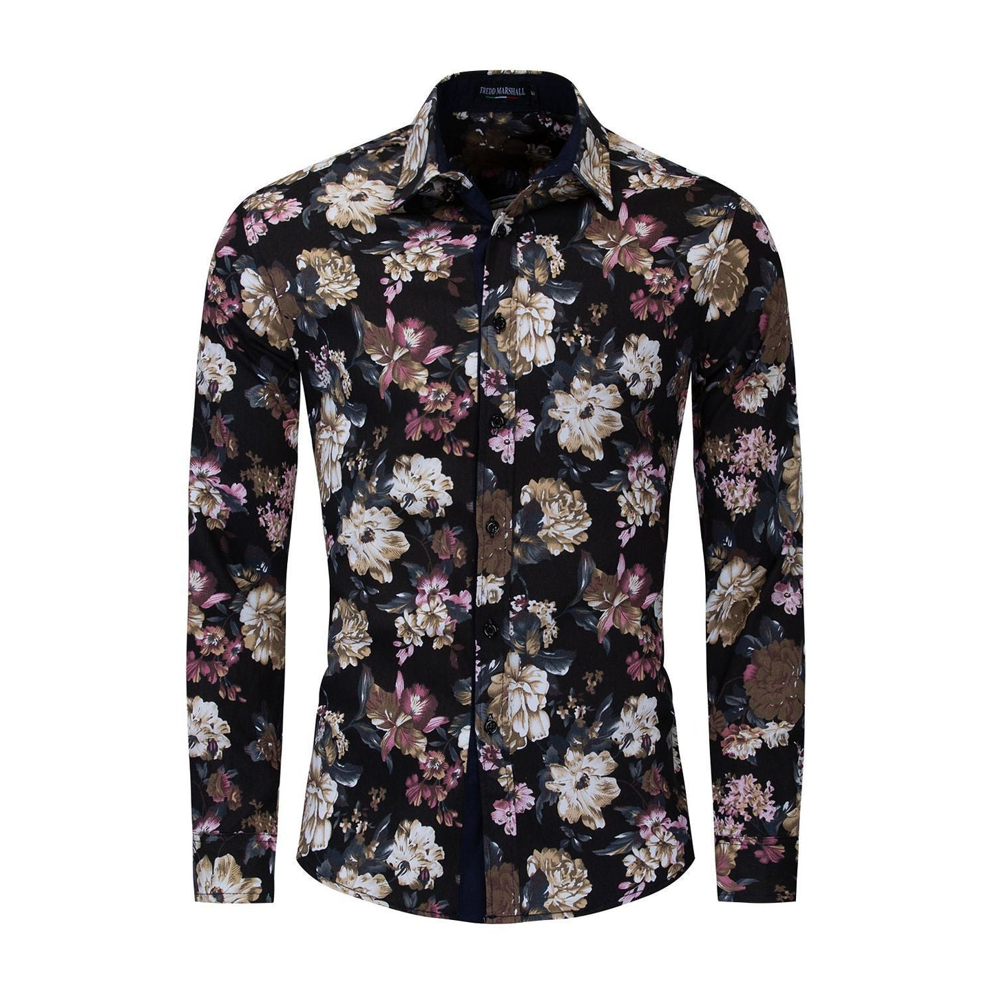 Herren Hemd Elegant Floralmuster Stilvolle Bluse