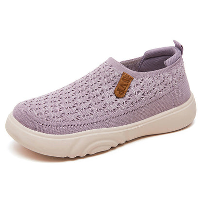Damen Slip-On Schuhe Leicht Bequem Strickoptik Sommer