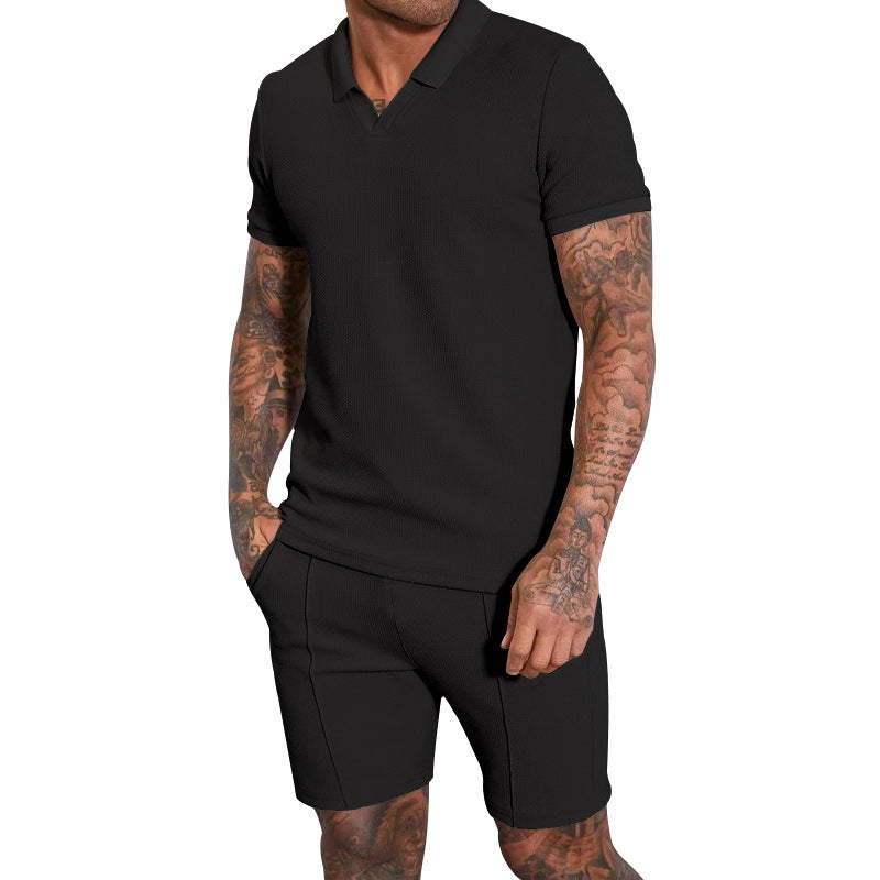 Herren Poloshirt und Shorts Set Sommer Komfort