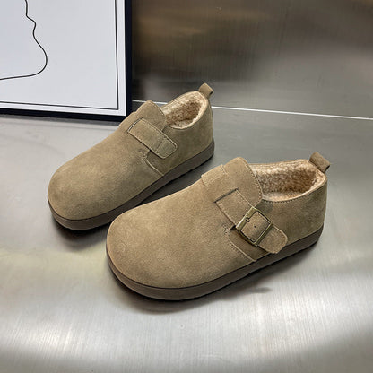 Damen Clogs Weiches Wildleder Bequem Kuschelig