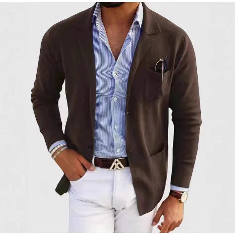 Herren Strickjacke Elegant Modern Schwarz