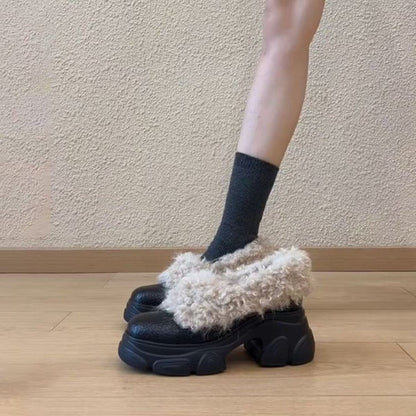 Damen Clogs Flauschig Rutschfest Trendy