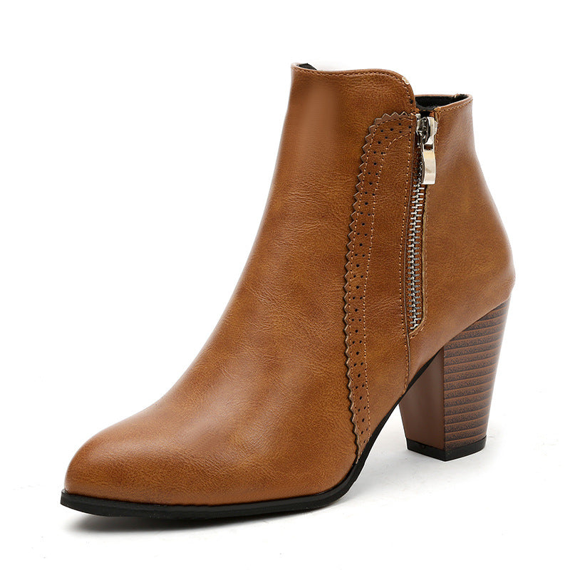 Damen Stiefeletten Elegant Mit Reißverschluss Hochwertig