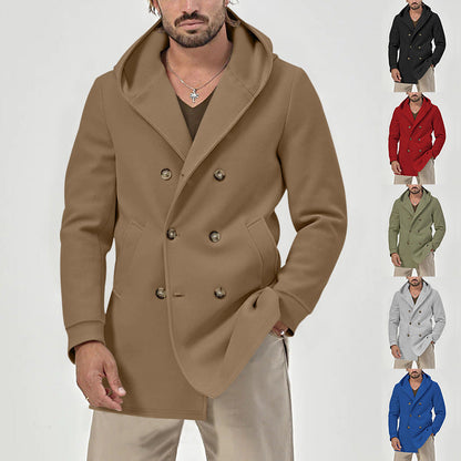 Herren Mantel Modern mit Kapuze und Knöpfen Elegant - BerlinGlamour
