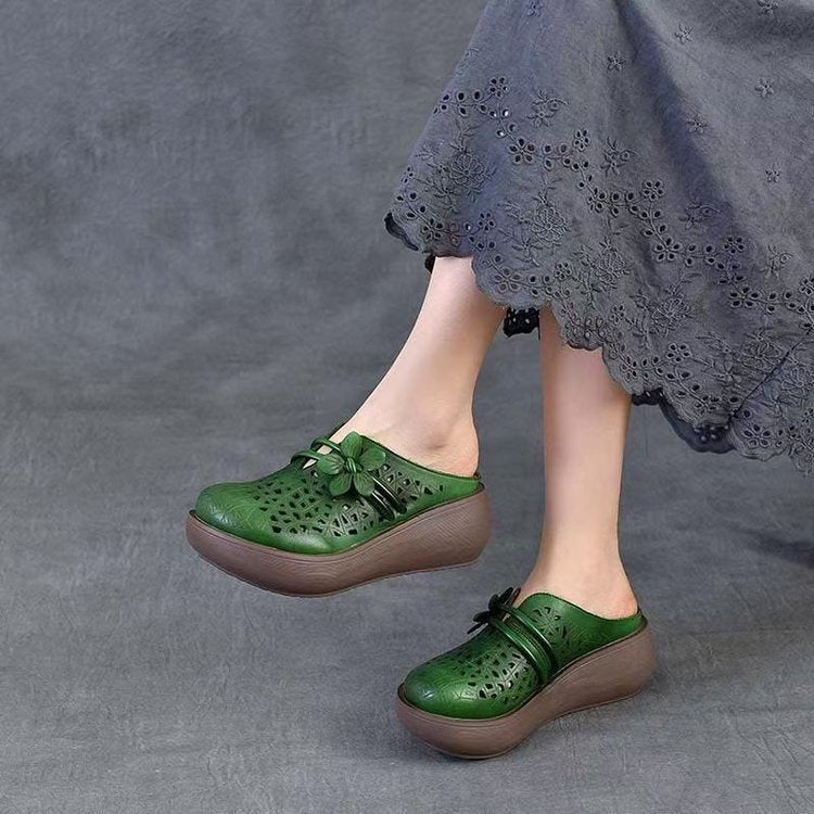 Damen Clogs Bequem Blüten Dekor Sommer Schuhe