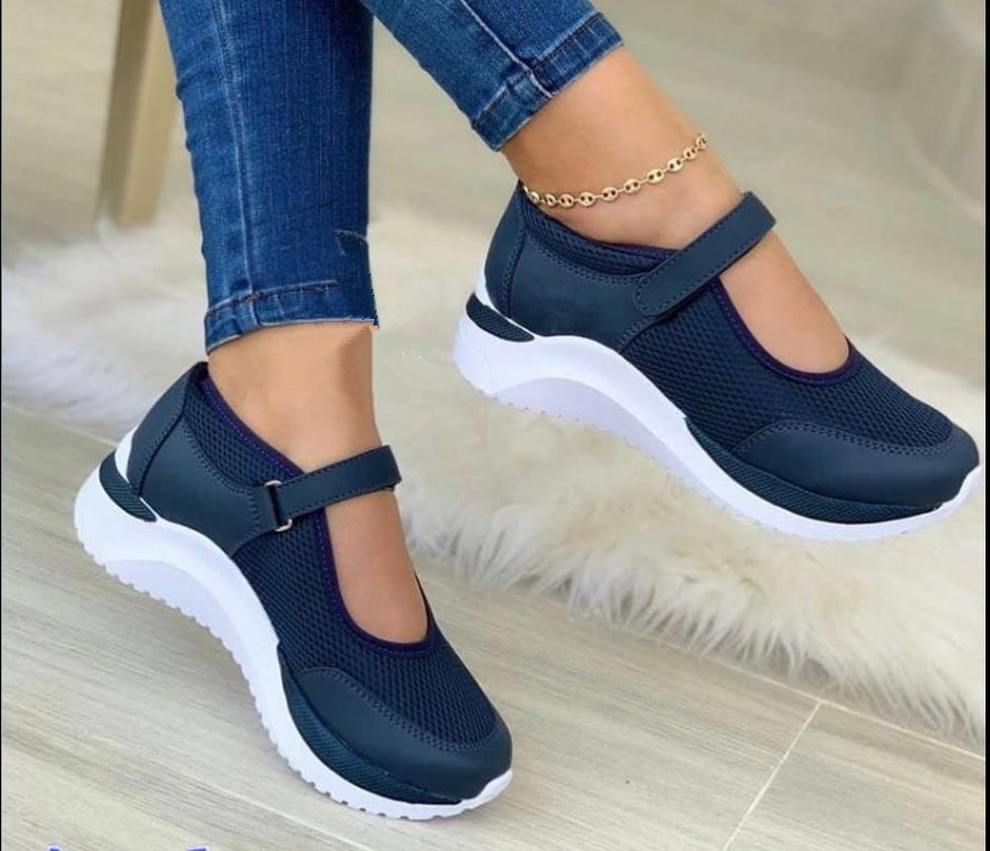 Damen Sneaker atmungsaktiv Mesh Bequem Verstellbar