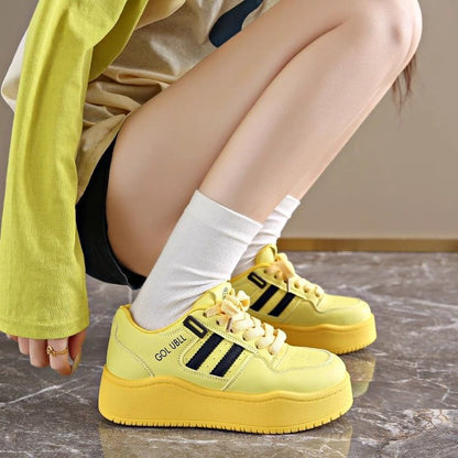 Damen Sneaker Plattform Sportlich Atmungsaktiv