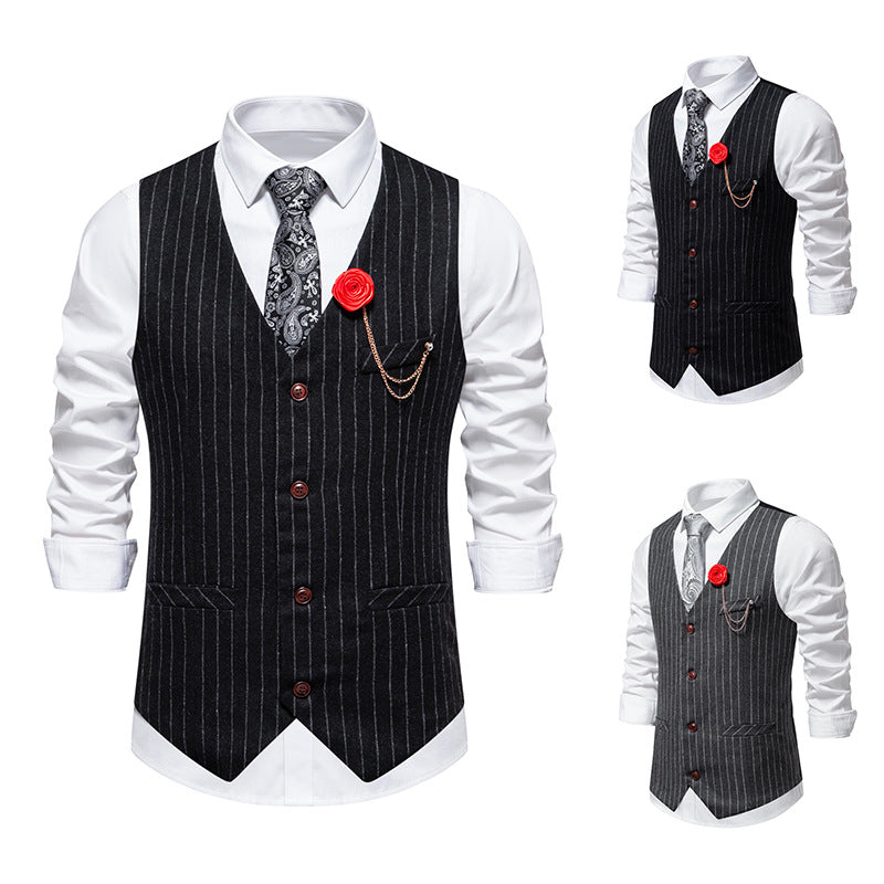 Herren Weste Slim Fit Hahnentrittmuster Elegant Modern