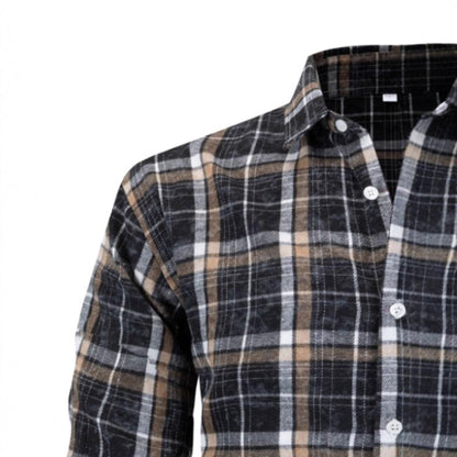Herren Flanellhemd Karomuster Langarm Warm