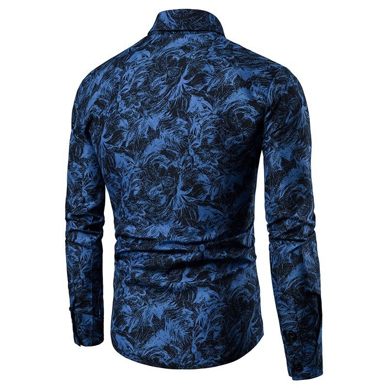 Herren Bluse Modern Floral Style Trendig