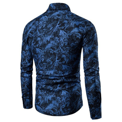 Herren Bluse Modern Floral Style Trendig