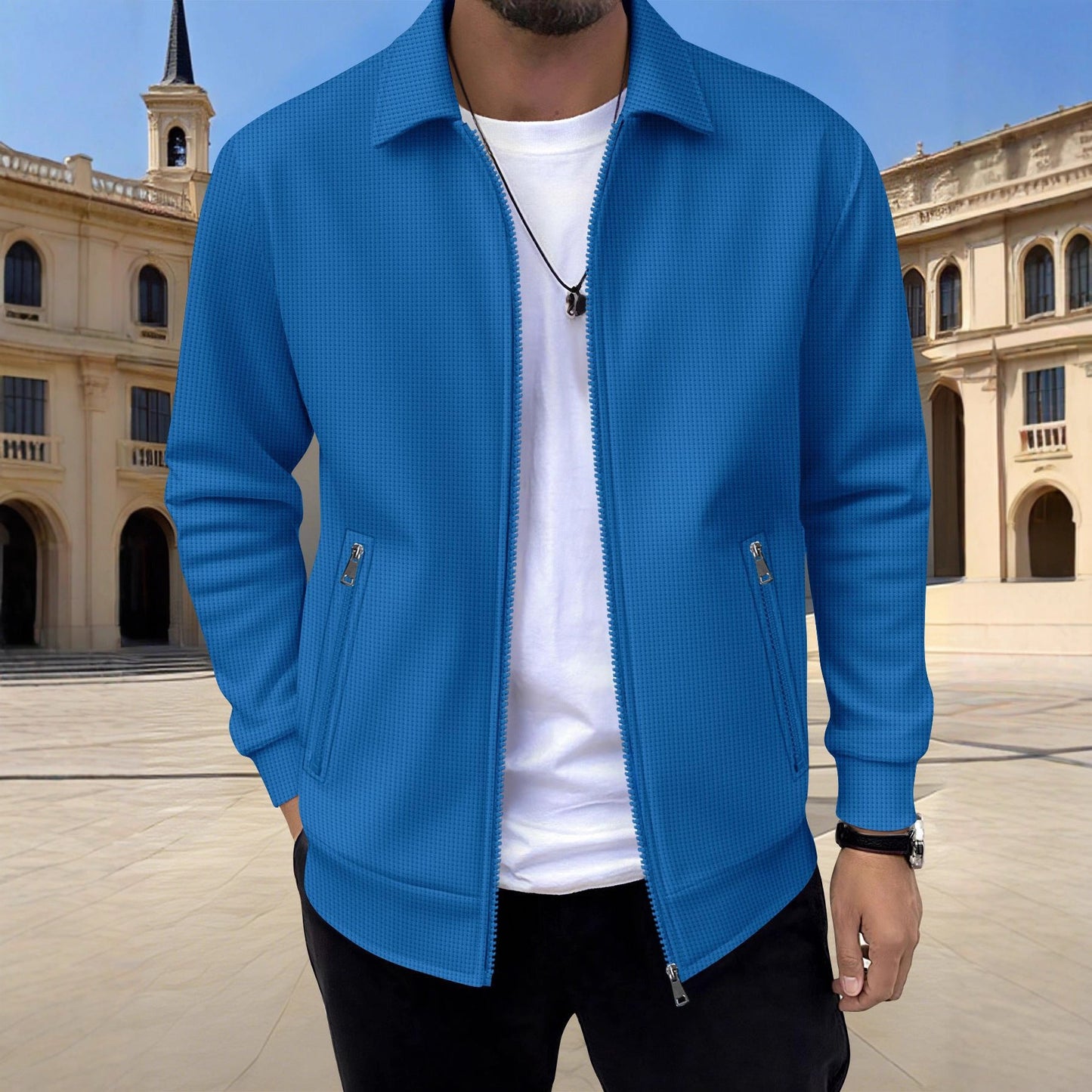 Herren Strickjacke Modern mit Reißverschlusstaschen Trendig