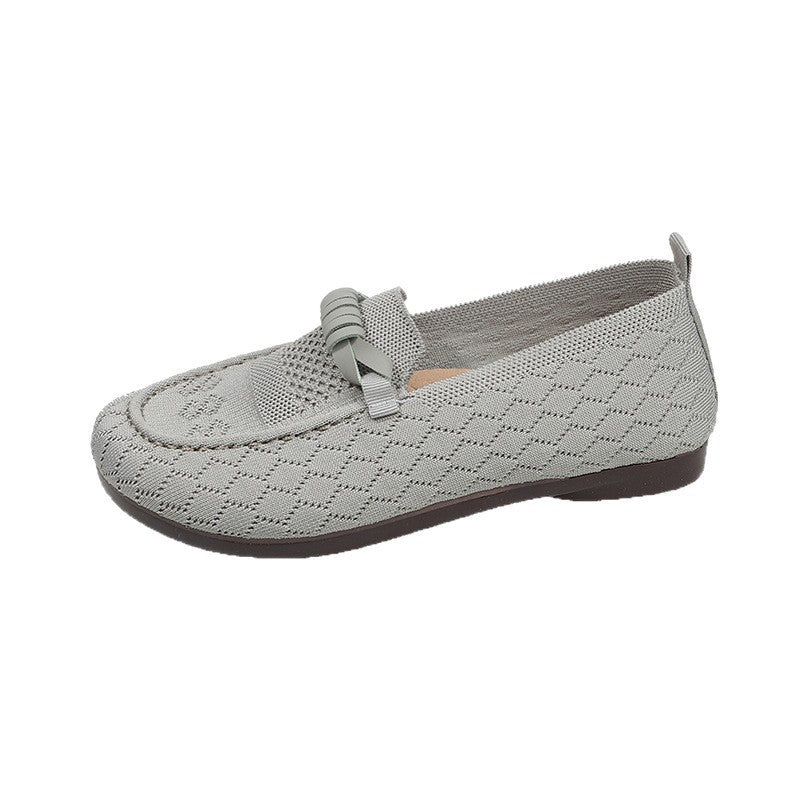 Damen Mokassins Flach Bequem Elastisch Schleife