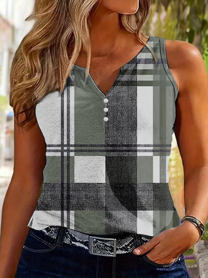 Damen Top V-Ausschnitt Ärmellos Modern Dekorativ