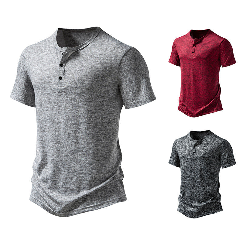 Herren Kurzarmhemd Modern Lässig Mit Knopfleiste