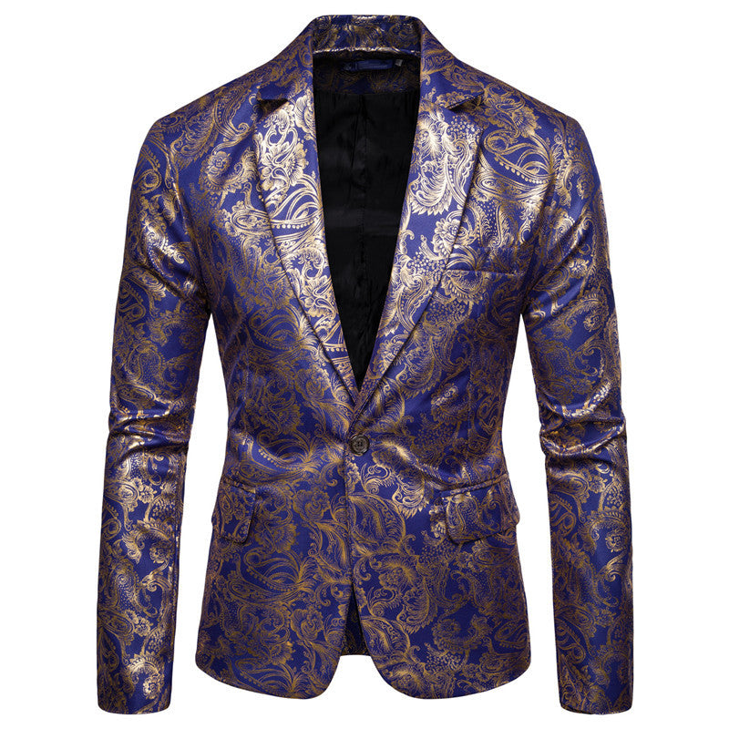 Herren Blazer Modern mit Pailletten Goldfarben Elegant