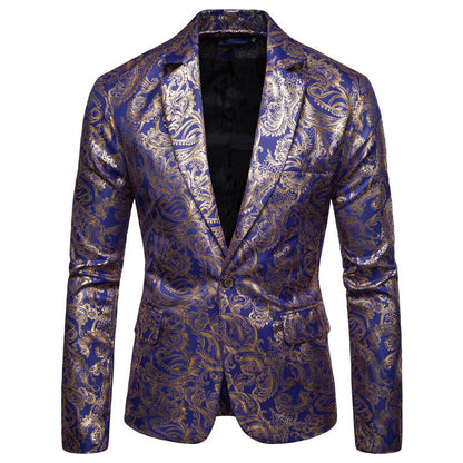 Herren Blazer Modern mit Pailletten Goldfarben Elegant