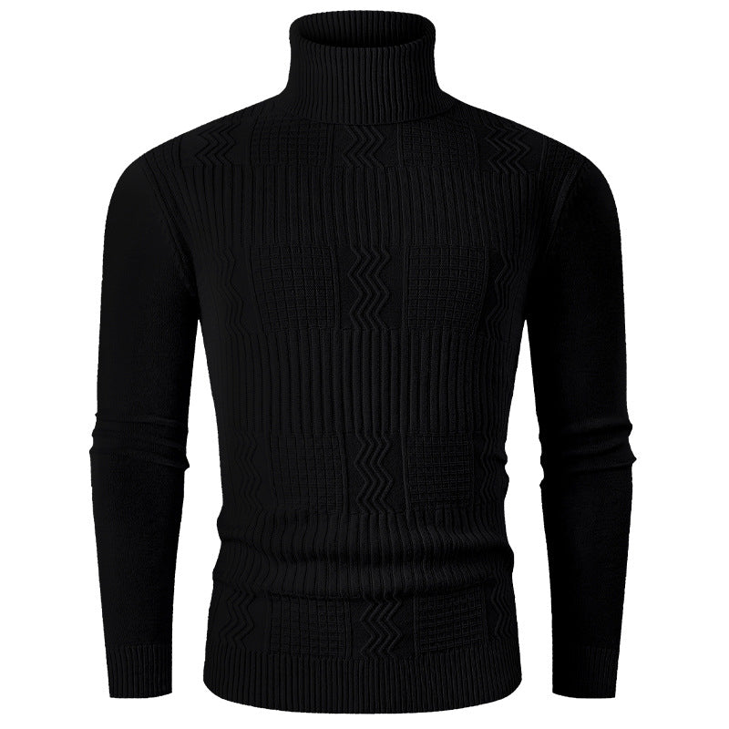 Herren Rollkragenpullover Elegant Strukturiert Modern