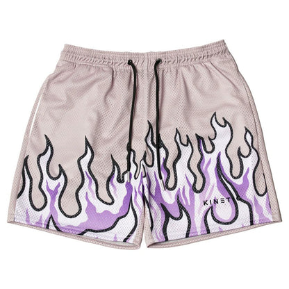 Männer Sport Shorts Flames Grafik Trendy - BerlinGlamour