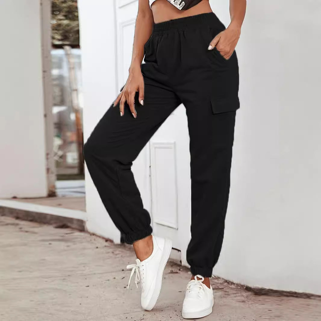Damen Cargo-Hose Bequem Elastisch Mit Taschen