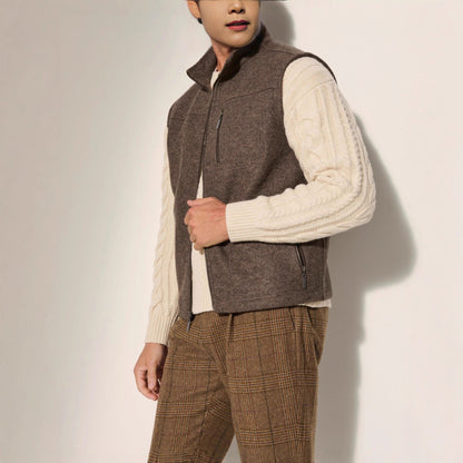 Herren Weste Filz Kuschelweste Modern Warm