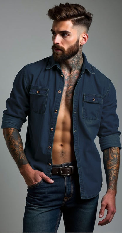 Bequemes Herren Baumwoll Hemd Casual Modern