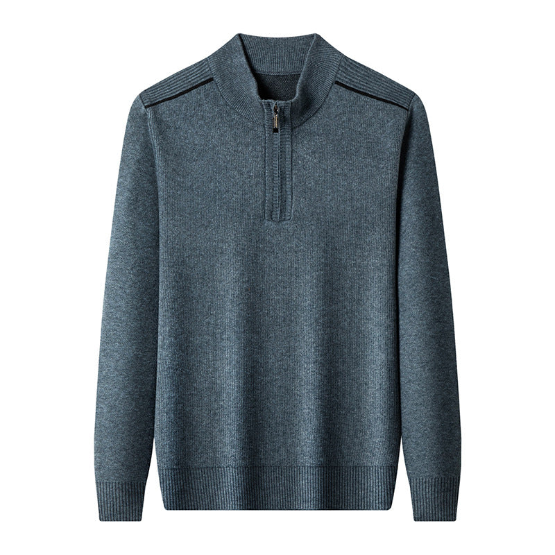 Herren Pullover Stehkragen Eleganter HalbReißverschluss Modern