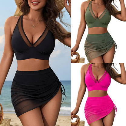 Damen Sportives Bikini-Set mit Verstellbarem Wickelrock und Modischen Details BerlinGlamour. - BerlinGlamour
