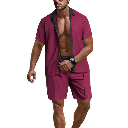 Herren Kurzarm-Set Bequem Elastisch Modern