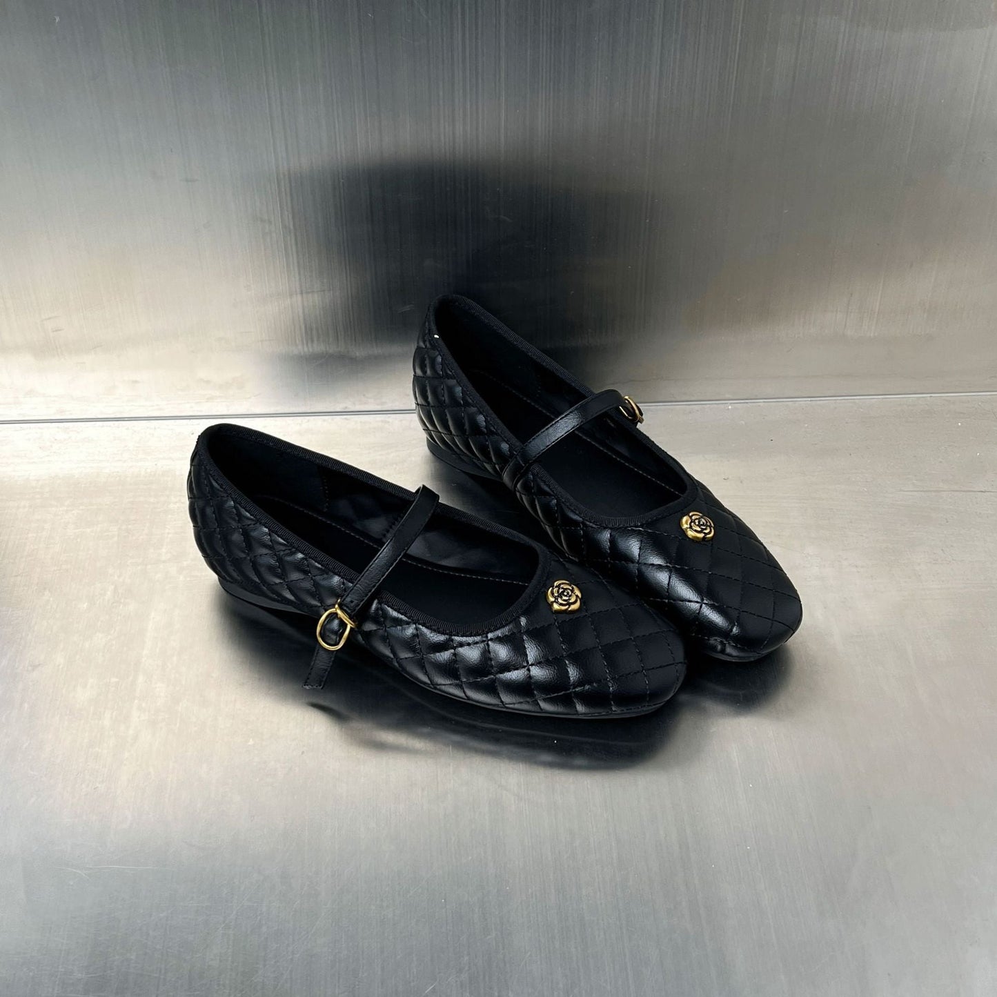 Damen Ballerinas Elegant Bequem Riemen Schuhe