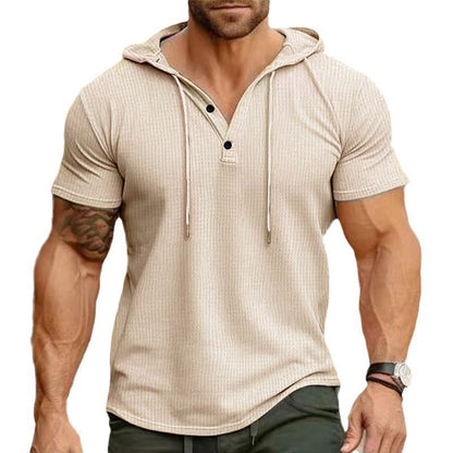 Herren Poloshirt Kapuze Strukturiert Modern Trendy