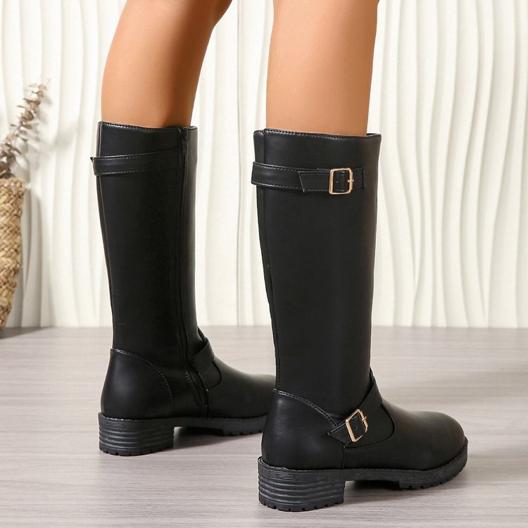 Damen Stiefel Longboots Elegantes Design Robust