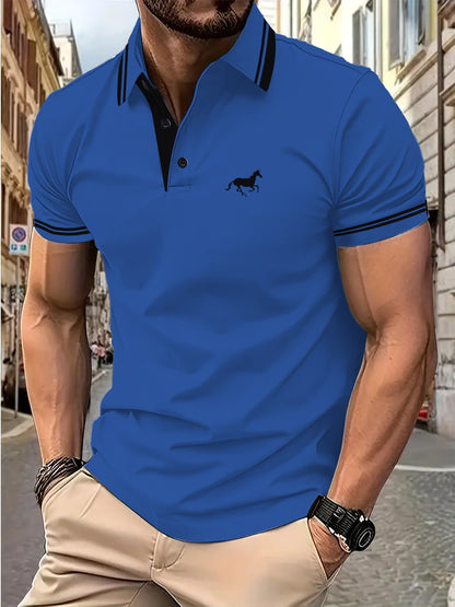 Herren Poloshirt Modern Kontrastkragen Slim Fit