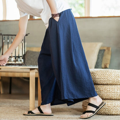 Herrenhose Bequem Weit Geschnitten mit Elastischem Bund