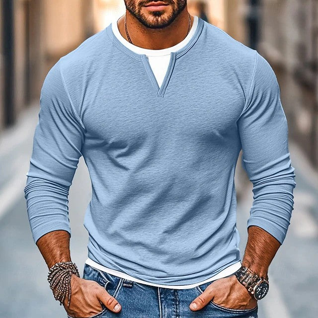 Herren Langarmshirt Modern mit Trenddetails