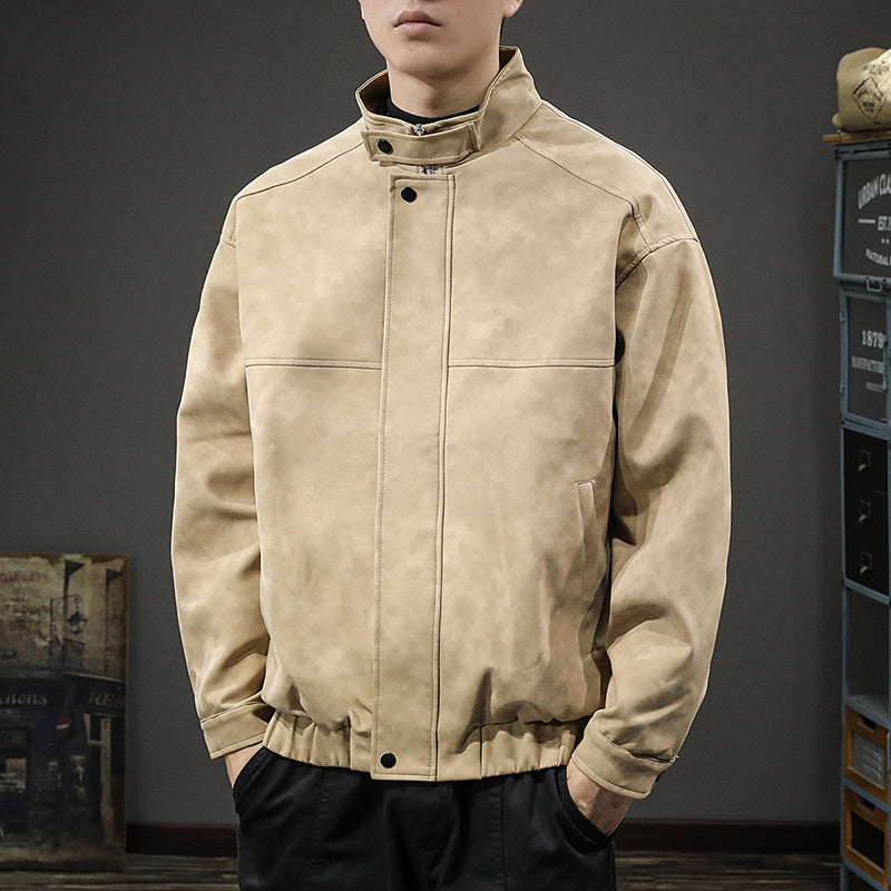 Herren Lederjacke Schwarz Modern Mit Taschen