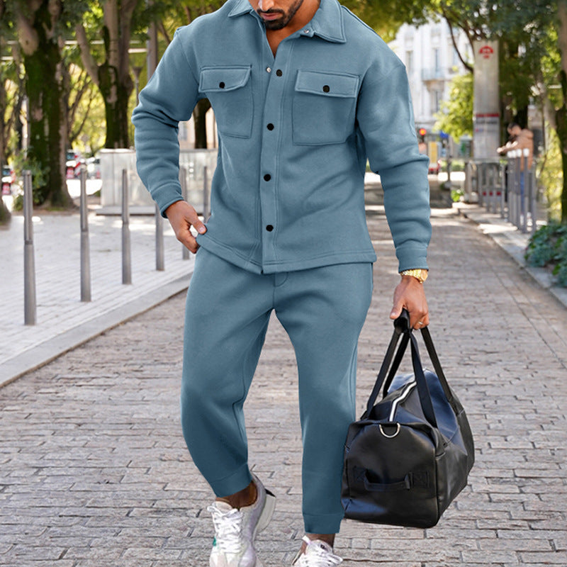 Herren Freizeitanzug Set Sportlich Elastisch Grau