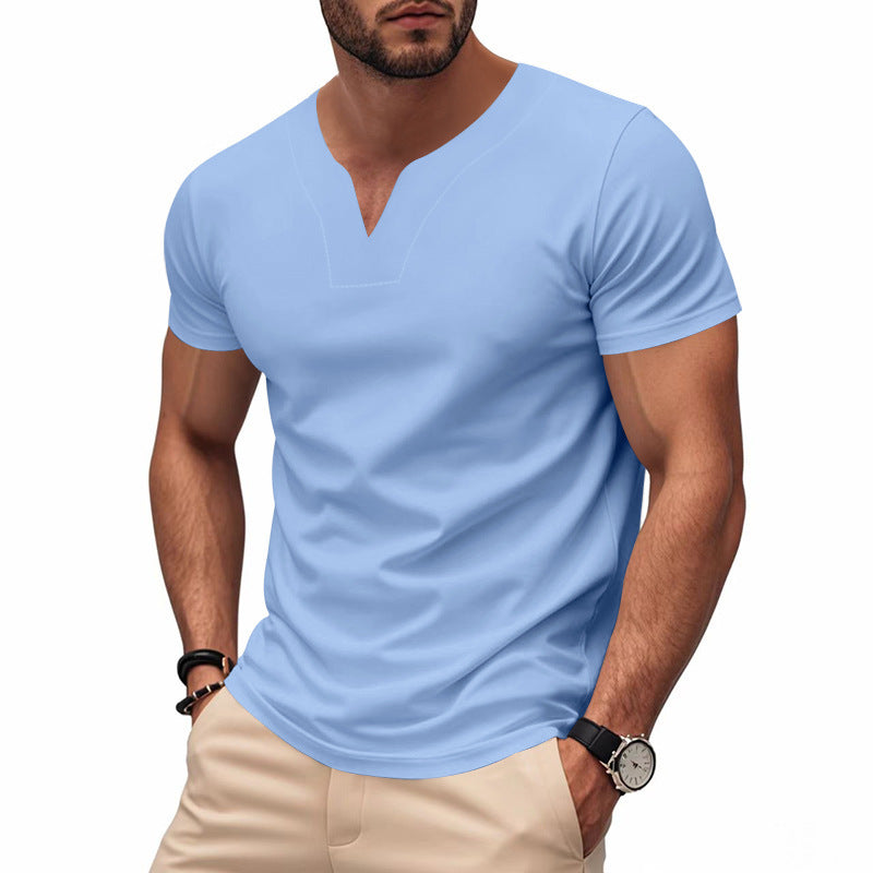 Herren T-Shirt Sportlich V-Ausschnitt Atmungsaktiv